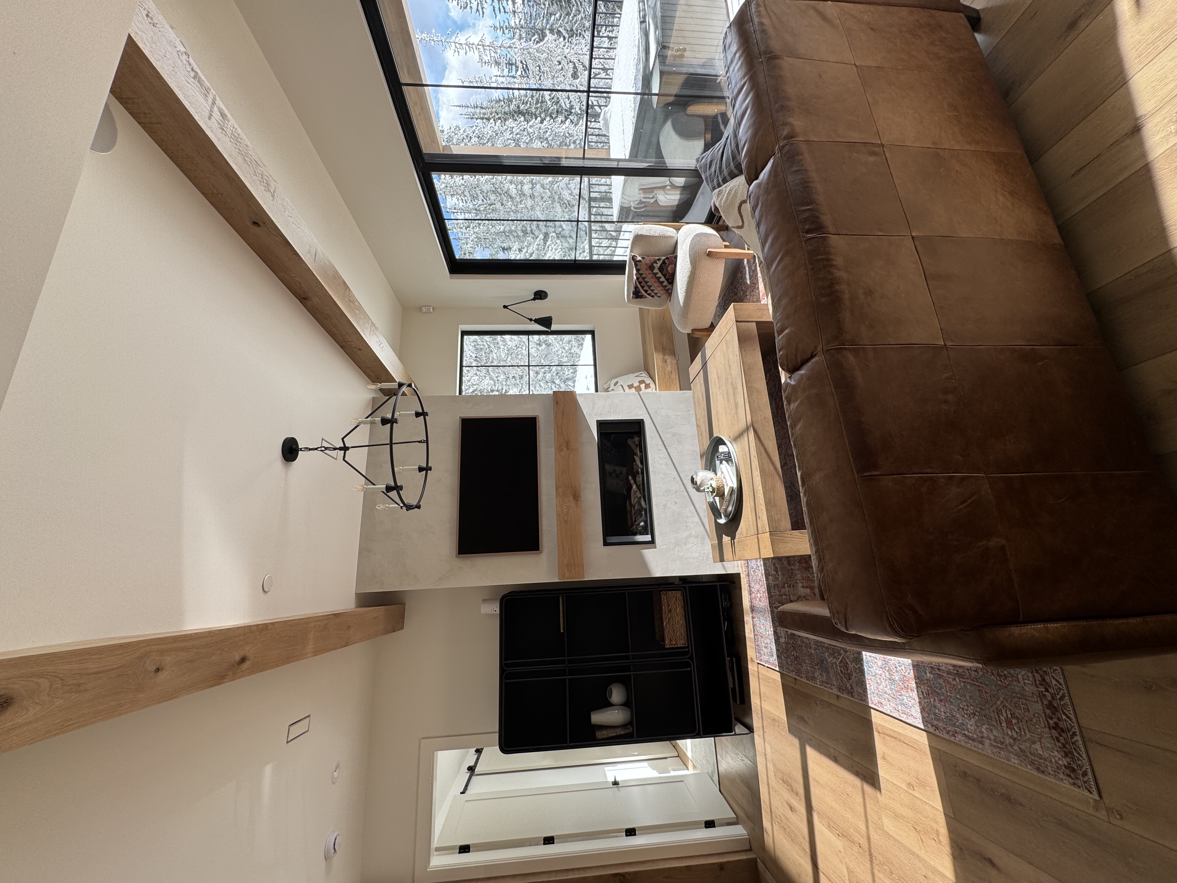 Bathroom with soaker tub and subway tile